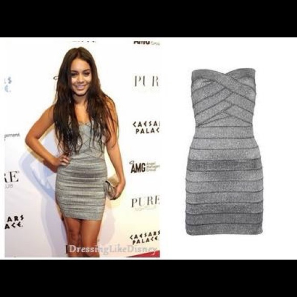 Metallic bandage dress